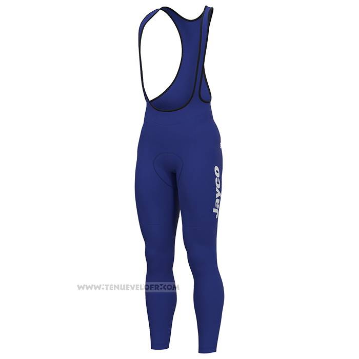2023 Maillot Cyclisme Jayco Alula Bleu Blanc Manches Longues et Cuissard